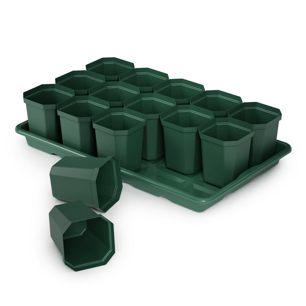 Рассадник 0,3л 15 стаканов+поддон  410*235*90мм М1007 (Альтерн)(10уп)