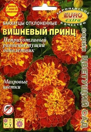 Бархатцы Вишневый принц низкорослые 0,1г (АэлитаЭкстра)